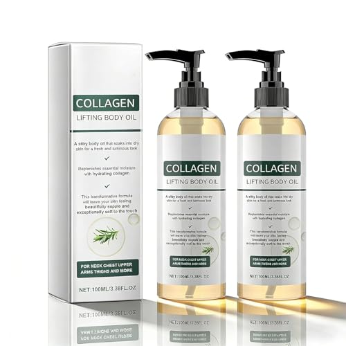 CEMENRETE Divinvera Collagen Body Oil Hydrating After Shower Moisturizing Oil for Women & Men Lightweight Nourishing Body Oil for Smooth Soft-Looking Skin Suitable for All Skin Types (2 Pack)