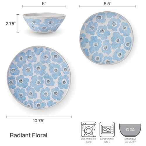Pfaltzgraff 5317783 Radiant Floral Bloom 12 Piece Plate Bowl Dinnerware Set thumb #2