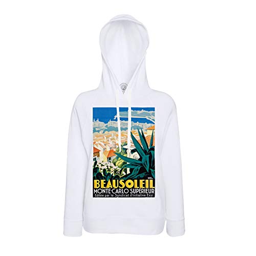 Sweat à capuche Monaco affiche vintage une idée cadeau originale pour homme et femme