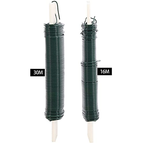 50 Yards 22 Gauge Green Paddle Wire With 1Pcs 6 In Wire Cutting Pliers For Crafts, Christmas Wreaths Tree, Garland And Floral Flower Arrangements #TOP2