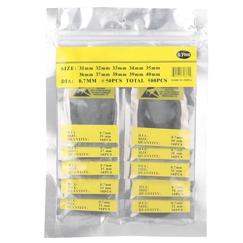 Jauarta Watch Back Cover Seal Gaskets, 500 Pieces/Bag, Waterproof Rubber O-Rings for Watch Back Gasket Set, Watch Repairing Tool Replacement for Watchmakers Watch Repairing Workers (0.7)