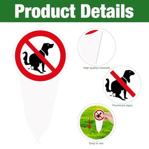 Mineup 4 Stück Steckschilder Kein Hundeklo, 30x15 Cm Steckschild Hier Ist Kein Hundeklo, XXL Warnung Hundeklo Verboten Pfahl, Hinweisschild Verbot Hund, Hinweisschild Keine Hundetoilette
