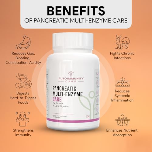 Image of Autoimmunity Care Pancreatic Multi-Enzyme Care | High-Potency Digestive Enzymes & Pancreatin Capsules | Pancreas Supplements, Liver & Gallbladder Support | Gut Health & Digestion Support | 60 Caps (60 doses)