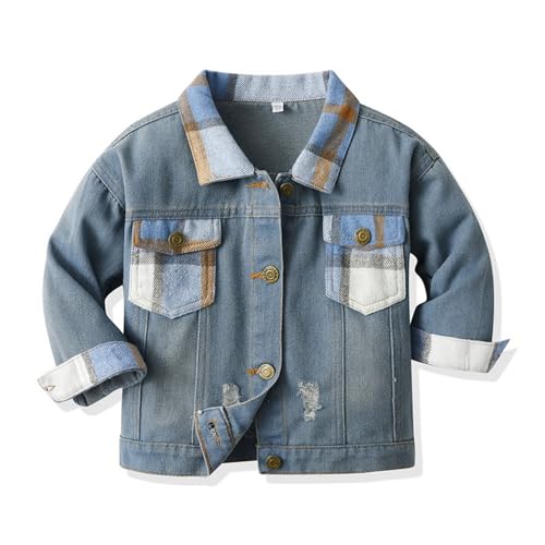 Betadog Little Girl/Boy Jean Jacket,Stone Washed Soft Denim Outfits Little Boys Thermal Lined Denim Jacket2