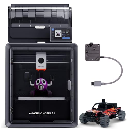 ANYCUBIC Kobra S1 Combo 3D Printer, Multicolour FDM Printer, 600mm/s High Speed, Closed CoreXY Construction,Active Drying, LeviQ 3.0, Compatible for PLA/PETG/ASA/ABS Filament, Realize Smooth