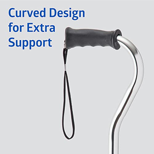 Medline Gel Grip Aluminum Cane with Offset Handle, Adjusts 2938”, 300