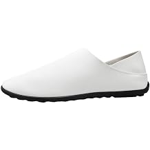 Men's Casual Flat Loafers Leather Pointed Slip On Shoes Lightweight Waterproof Outdoor Walking Shoe Retro Driving Shoes Plain Zero-Drop Hands-Free Moccasins Soft Footwear for Daily Wear