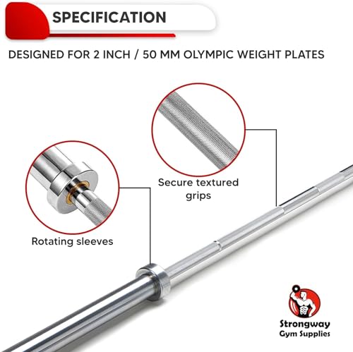 Strongway® 6FT 7FT Olympic Bar Barbell Weight Lifting Fitness Gym Equipment (6FT Barbell) - Image 8