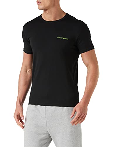 Emporio Armani Underwear Herren 2-Pack T Regular Fit Crew Neck Core Logoband Shirt, Black, M Cover