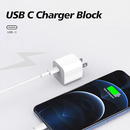 USB C Charger Block, 2Pack for iPhone 15 14 13 Charger Fast Block [MFi Certified], Type C Adapter Plug Box Wall Charging Brick Cube for iPhone 15 14 13 12 Pro Max XS X XR SE, for iPad (White)