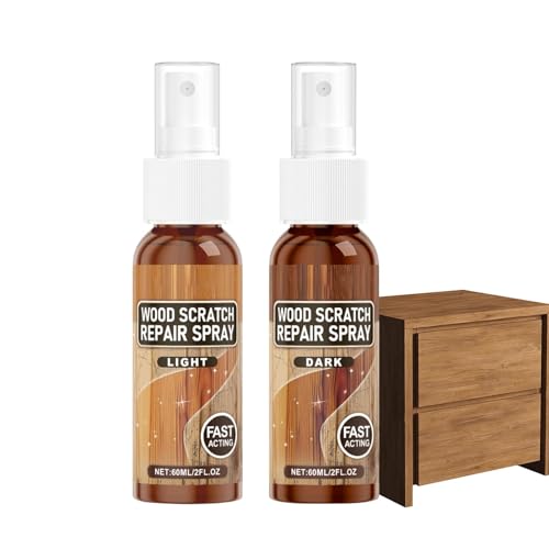 Removedor de arañazos para muebles de madera, reparación de arañazos en madera. Reparación de arañazos por pulverización de mesa, encerado de suelo y restaurador de brillo natural, elimina arañazos