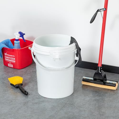 Image of Restaurantware-Met Lux 5 Gallon UN Rated Pail, 1 Screw Top Bucket - Lid Sold Separately, Airtight Seal, White Plastic Screw Top Pail, Multipurpose, Ideal for Storing Pet Food, Cereal, and Grain