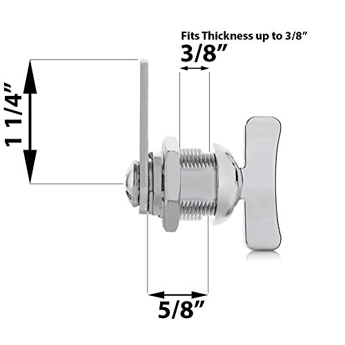 Westway Locks Keyless Entry Door Lock - Premium Twist Door Lock With Chrome Finish - Includes 1 1/4'' Cam, Offset Cam, Cylinder Nut, And Cam Nut - Ideal Cabinet Lock, Rv Lock, Or Door Lock - (5/8'') #TOP3
