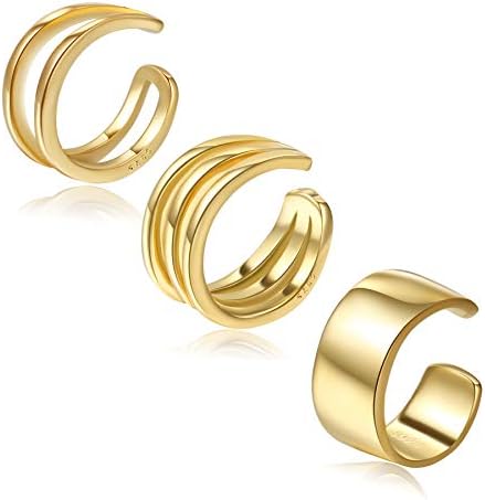 CHIC & ARTSY Cuff Earrings 925 Sterling Silver Ear Cuff Earrings Non-Piercing Fake Helix Cartilage Cuff Earrings Various Styles Conch Ear Cuffs Fine Jewelry for Women Man