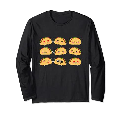 Cinco de Mayo 2022 - Tacos Kawaii Funny Taco Lover Long Sleeve T-Shirt