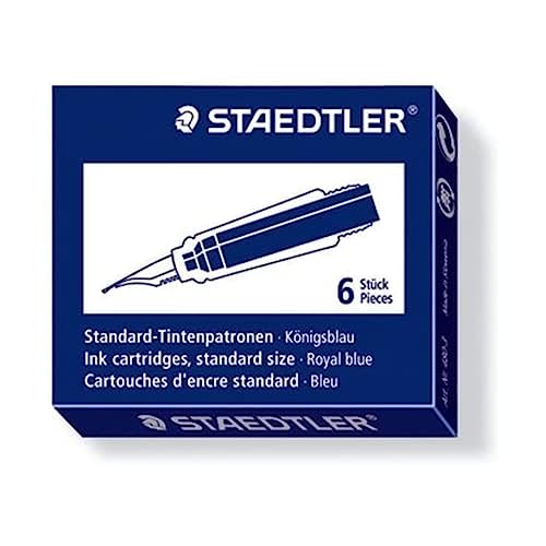 Staedtler Premium 480 3. Cartucho de tinta de tamaño normal. Caja con 6 cartuchos de tinta de color azul.