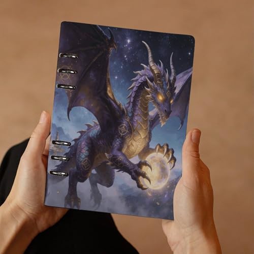 Cuaderno A5 de hojas sueltas recargable con cubierta duradera Fantasy Dragon 7