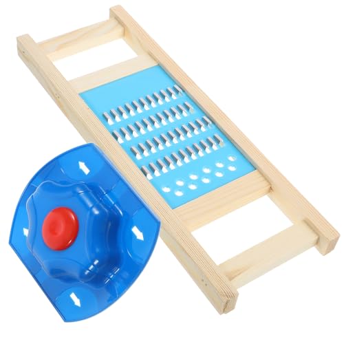Artibetter Rallador de Patatas y Verduras de Mano de Acero Inoxidable, con Cuchillas de 2,5 Mm para Rallado Fino y Protector de Manos, Utensilio Doméstico Resistente para Cocina y