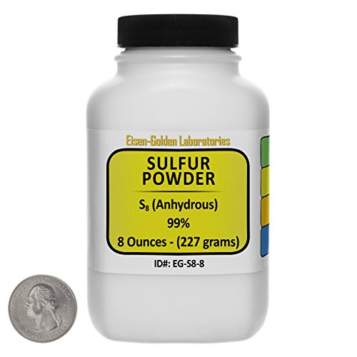 Sulfur Powder [S8] 99% ACS Grade Powder 8 Oz in a Space-Saver Bottle USA