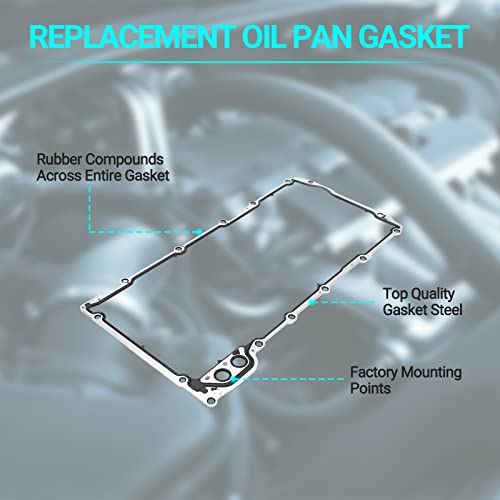 Oil Pan Gasket Set - Compatible With 4.8L 5.3L 6.0L 6.2L Chevy Silverado, Suburban, Tahoe, Trailblazer, Gmc Sierra, Yukon, Cadillac Escalade - Replace 12612350 Os30693R #TOP5