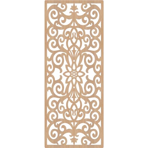 Image of Buel Decorative Pierced Fretwork Wood Wall Panels, 21 3 /8 inchW x 54 3 /8 inchH x 1 /4 inchT, Hickory