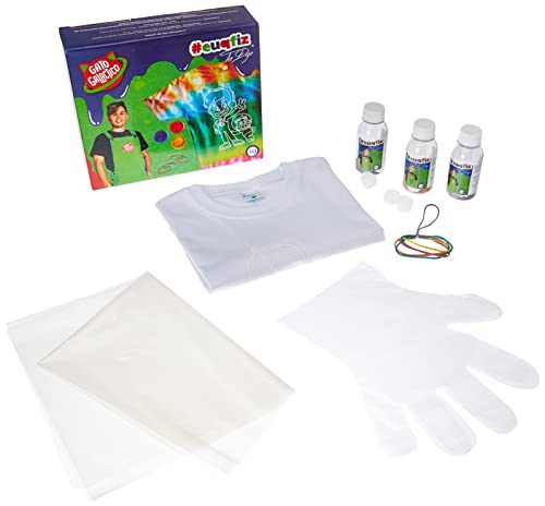 Tie Dye Gato Galactico, Kit Camiseta GG, euqfiz, i9 Brinquedos