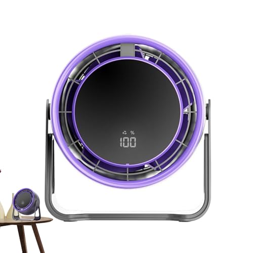 Ventilador de escritorio, ventilador de escritorio - silencioso ventilador de aire recargable - 100 velocidades silencioso pantalla digital - Ventilador portátil para dormitorio, cocina, hogar