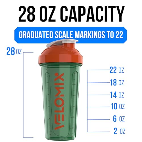 Image of VELOMIX -2 Pack- 28 oz Protein Shaker Bottles for Protein Mixes - 2x Wire Whisk | Leak Proof Shaker Cups for Protein Shakes and Pre Workout | Protein Shaker Bottle Pack (D3) Aurora Bloom