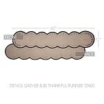 VHC Brands Harvest Blessings Stencil Gather Be Thankful Table Runner 12×60 Braided Cotton Kitchen Dining Table Holiday Decoration Decor for Fall and Thanksgiving