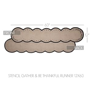 VHC Brands Harvest Blessings Stencil Gather & Be Thankful Table Runner 12x60 Braided Cotton, Kitchen Dining Table Holiday Decoration, Decor for Fall and Thanksgiving VHC Brands Harvest Blessings Stencil Gather Be Thankful Table Runner 12×60 Braided Cotton Kitchen Dining Table Holiday Decoration Decor for Fall and Thanksgiving