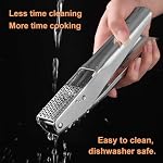 Stainless Steel Garlic Press, Garlic Crusher, Dishwasher Safe - Image 4