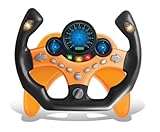 yomaxer子供の車のハンドル ハンドルおもちゃ シミュレーション 模擬運転 ドライブハンドル 運転ステアリングホイール ハンドル エンジン 玩具 音量調整可能 知育玩具 リアル サウンド 助手席 男の子 女の子 プレゼント 日本語説明書付き (オレンジ)