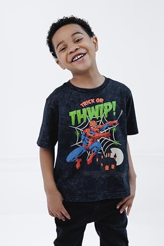 Marvel Spider-Man Halloween Little Boys Matching Family T-Shirt Black Spiderman Trick Or Thwip 5 - image 2