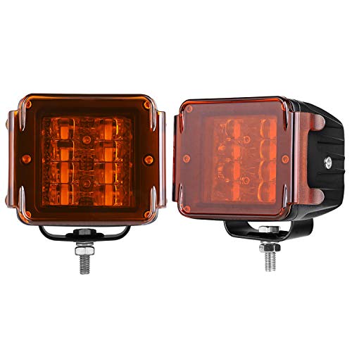 Image of 3 Inch LED Cube Light Amber Covers, LTEODCHEW Yellow LED Pods Covers Square Polycarbonate Lens for 3in LED Cube Fog Lights
