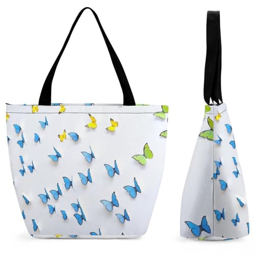 Sac à main pour femme Papillon Vert grand format 28.5x18x32.5cm idéal voyage