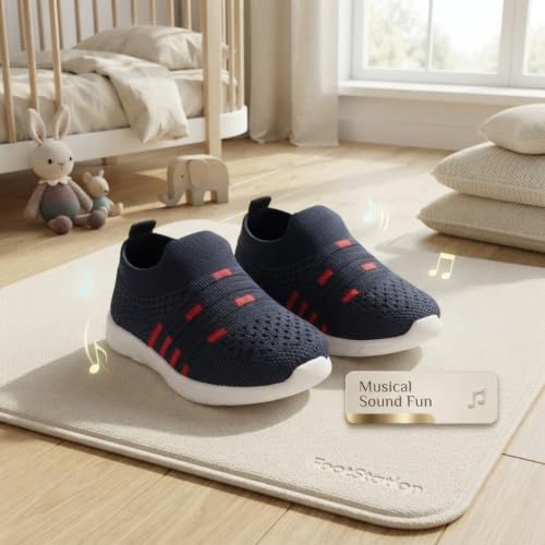 Image of Infant Shoes for Baby Boys & Girls | Musical Sound Walking Shoes | First Walker Shoes for Toddlers | Lightweight Breathable Knit Sneakers | Soft Sole Comfortable Slip On Shoes for Newborns, Babies & Kids