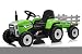 RIRICAR Tractor eléctrico Workers con Remolque, Verde, tracción Trasera, batería de 12V,...