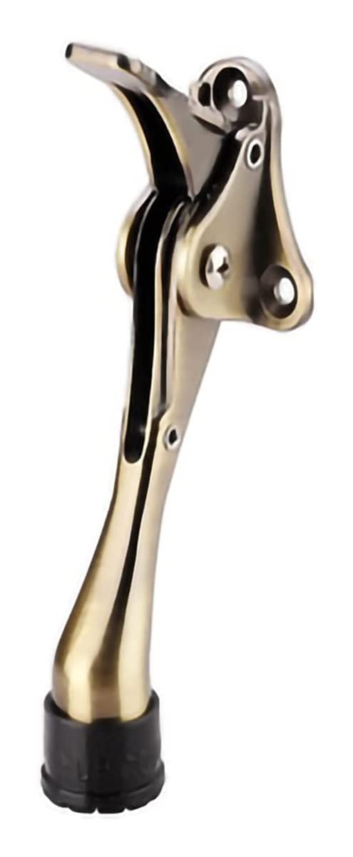 Zhanggl C Door Stop Stopper Holder Single Foot Kickstand,Heavy Duty Spring Lever Rubber Tip Kickdown,Screw Mounted