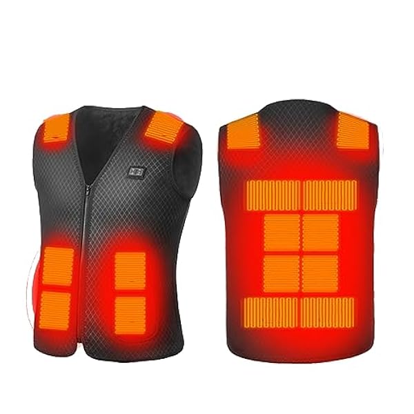 QLXYYFC District 16 Verwarmd damesvest Verwarmd fleece damesvest voor dames Oplaadbaar Elektrisch verwarmd vest voor de winter (Color : Black-a, Size : XL)