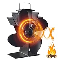 Drcokars Kaminventilator, Ofenventilator ohne strom, Leiser Kamin Ventilator kaminlüfter mit 4 Blättern, für Holz/Brennholz/Feuerstelle/Ofenrohr