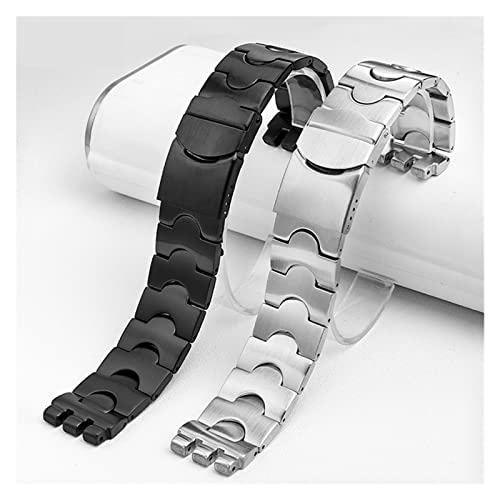 Bracelet de montre en acier inoxydable 19mm robuste avec interface dentée - 2