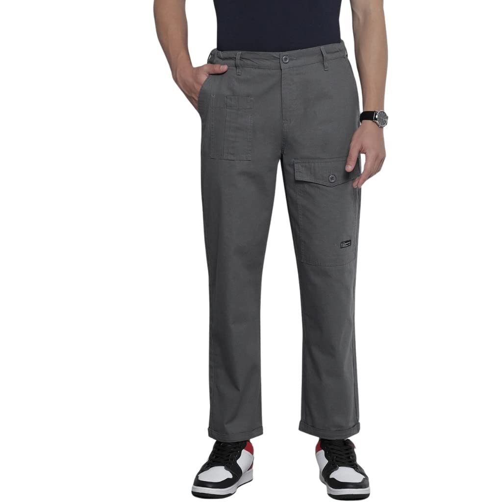 the indian garage co Men's Relaxed Fit Mid Rise Solid Mid-Rise Trousers-picture-22