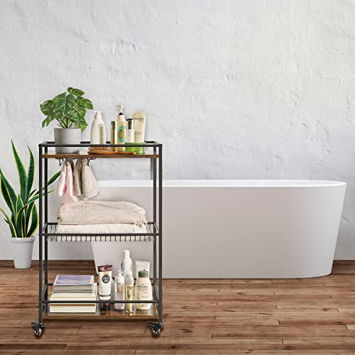 Ibuyke Industrial Bar Carts For The Home,Wine Rack Table,Mobile Bar Serving Cart With Wheels, 33.5 X 22.8 X 13.4 Inches,Mini Bar For Outdoor, Living Room, Kitchen Tmj911H #TOP4