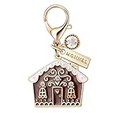 MONNEL MC366 Christmas house Lobster Clasp Charm for Women with Velvet Bag (Chocolate,1 Piece)