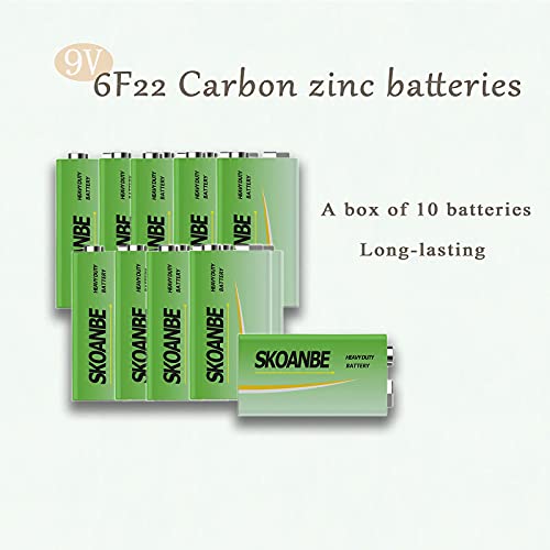 Skoanbe 6F22 Carbon Zinc 9V Batteries 10 Count (Pack Of 1) #TOP4