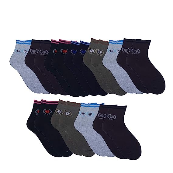 V3E Men's Cotton Ankle Socks (drk Grey colour)_Free size pack of 12 Amazon.in Clothing