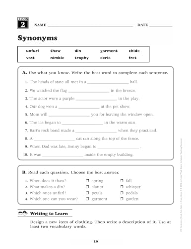 240 Vocabulary Words Kids Need to Know, Grade 4: 24 Ready-to-reproduce Packets That Make Vocabulary Building Fun & Effective - Image 8