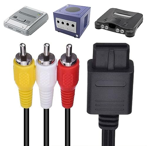 1.8m AV Cable Lead Composite RCA Audio Video TV Display Wire, Compatible with SNES Super Nintendo, Black - Image 3
