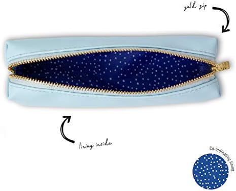 Pukka Pad, Carpe Diem, Slim Pencil Case, Sky Blue, Cobalt Speckle Blue Lining