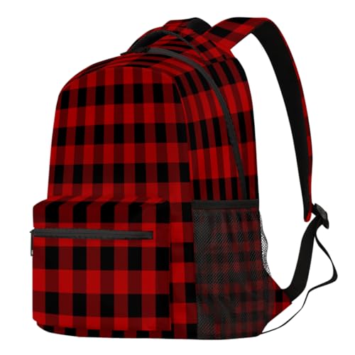 Sac à dos d'école à carreaux idéal pour le lycée et les sorties de Noël
